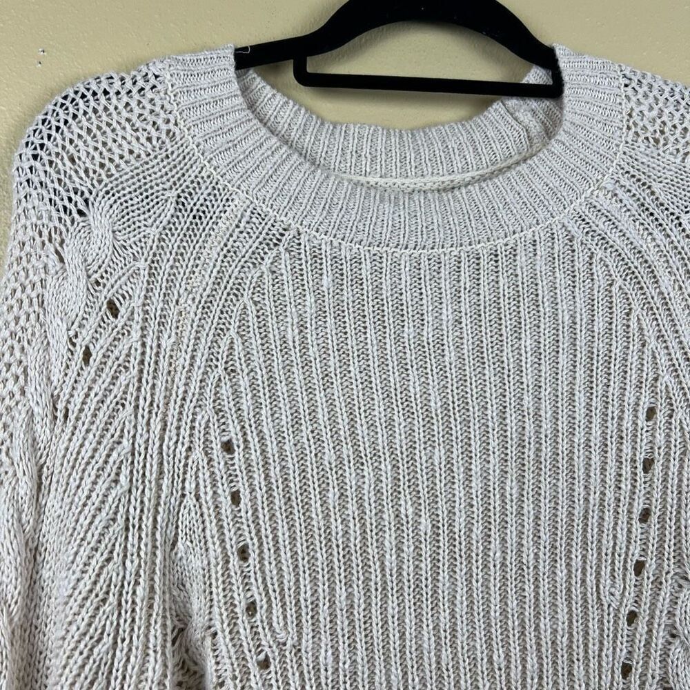 American Eagle Sweater Pullover Cable Knit Cream Size M - Picture 5 of 5